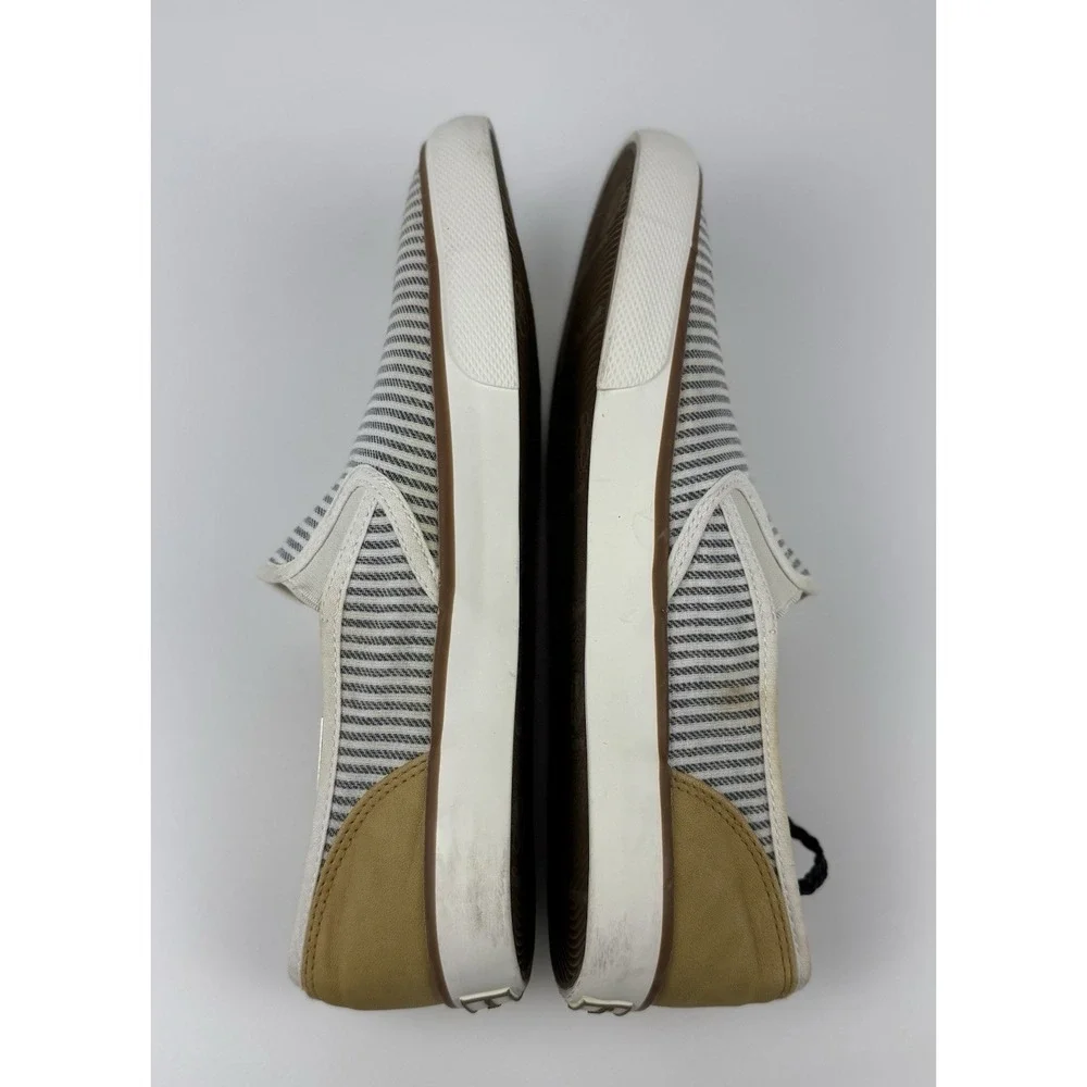 Tommy Bahama Slip On Sneakers Striped Canvas Tan Women's Size 8.5